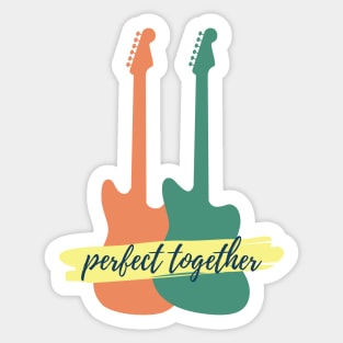 Perfect Together Offset Style Electric Guitars Silhouette Sticker